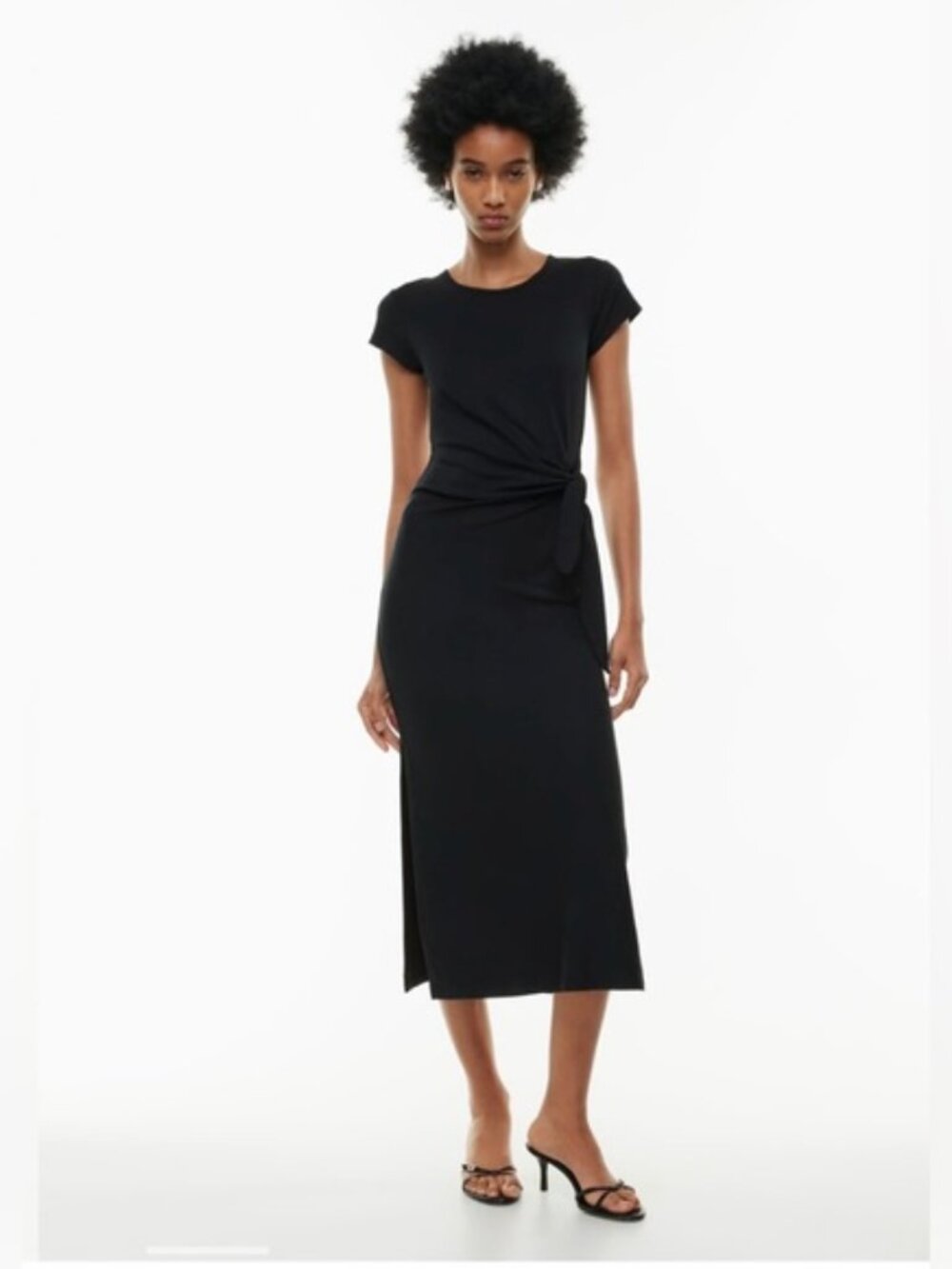 Wilfred Fortune Maxi Dress – Black | Tie Front | Size L | Aritzia